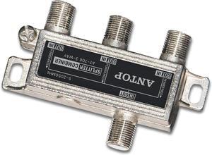 Antop Coax Splitter 3 Way for Cable TV Satellite HDTV Amplified Antenna Small