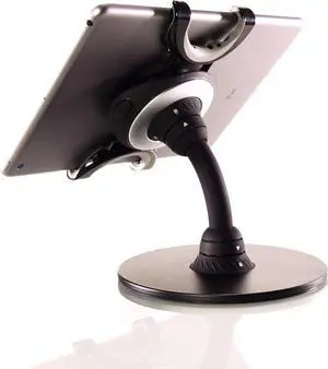 Rhino - 360o Adjustable Stand and Holder with Weighted Base for iPad Pro iPad Mini or iPad Kindle Surface Galaxy and Large Smartphones Point of Sale Digital Easle