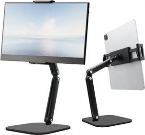 Tablet Stand for iPad Aluminum Multi-Angle Adjustable Tablet Holder Heavy-Duty Metal Base for Desk Compatible with 5.1-13 iPad Pro Surface Kindle Tablets Portable Monitors and More