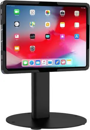 Universal Tablet Stand with Tilt Anti-Theft Retail iPad POS Kiosk Stand Fits Tablets from 9.7 to 13 Screen Size 90° Rotation for Portrait and Horizontal Viewing Durable Steel Black