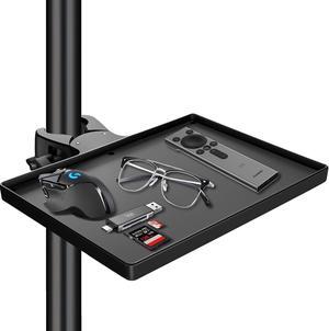 Tablet Floor Stand Tray with Crab Clamp 10.6 x 7.8 Large Tray Shelf Clamp on ipad Stand Ultra-Convenient and Practical for Storage