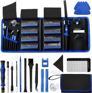 142 IN 1 Professional Computer Repair Tool Kit Precision Screwdriver Set with 120 Bits Magnetic Repair Tool Kit for iPhone MacBook Computer Laptop PC Tablet PS4 Game Console and Others