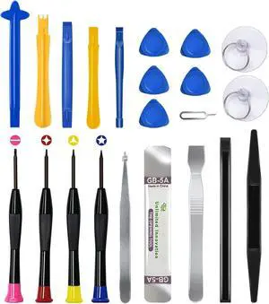 22 Piece Professional Electronics Opening Pry Screwdriver Set Multiple Functions Tool Repair Kit for Cellphone iPhone Laptops Tablets Pry Open Replace Screen Battery and More