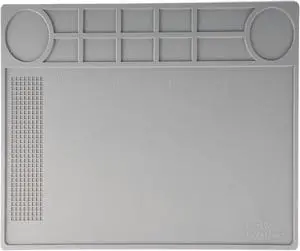 Silicone Repair Mat Soldering Mat Heat Resistant Work Mat for Soldering Stations Phone Computer Laptop Electronics Repair 15.7 x 11 (Grey)