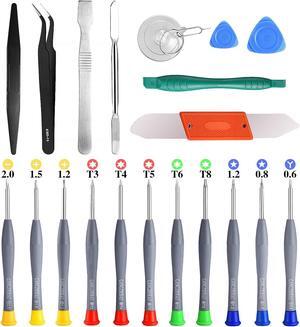 21pcs Precision Screwdriver Set Magnetic GangZhiBao Repair Tools Kit for Fix Phone/iphone Computer/PC Tablet/Pad Watch PS4 - Replace Screen Battery Camera Small Electronics Open Pry Tool Kits Sets DIY