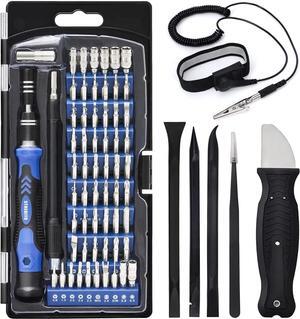Precision Screwdriver Set 79 in 1 Screwdriver Kit with 58 Bits & Anti Static Wrist Strap Magnetic Driver Electronics Repair Tool Kit for Computer iPhone Laptop Cell Phone Macbook PS4/5