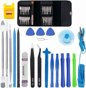 Electronics Screen Opening Pry Tool Repair Kit with Steel and Carbon Fiber Nylon Spudgers Professional 46 in 1 Mobile Phone Screen Opening Repair Tools Set for Open Cellphone Laptops Tablets