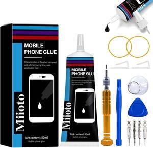 Phone Glue Screen Repair Adhesive with Repair Tools for Electronic Screen Multi-Function Phone Repair Glue Craft Adhesive Kit for Electronic Screen Cell Phone Screen (Black 50ml)