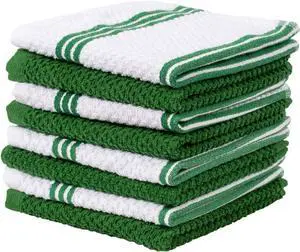 8 Pack Dish Cloths for Washing Dishes - 100% Cotton Absorbent Dish Towels Size 12 x 12 - Perfect Dish Rags for Washing Dishes - Kitchen Rags and Washcloths for Dishes
