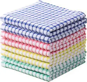 Dish Cloths for Kitchen Washing Dishes Super Absorbent Dish Rags Cotton Kitchen Dish Towels Pack of 8 12x12 Inches