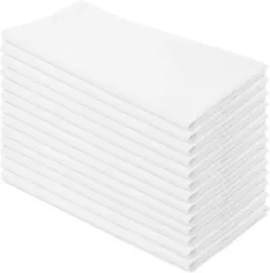 Aunti Ems Kitchen Flour Sack Dish Towels - Natural Cotton for Embroidery and Drying Glass Hand Dinnerware - Plain Thick Zero-Lint - Highly Absorbent - Set of 13 27 x 27 Inch White