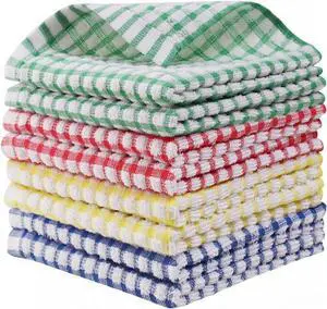 8 Packs Kitchen Dishcloths 12x12 Inches 100% Cotton Kitchen Dish Cloths for Washing Dishes Scrubbing Wash Cloths Dish Towels Sets (Mix Color)