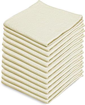 Dish Cloths Cotton| Kitchen Wash Cloth | Shop Towels Absorbent and Lint Free Flour Sack| Dishcloths for Kitchen Washing Dishes| Thick Absorbent Quick Dry Dish Rags | 12 Pack 13x13 Natural
