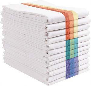 Kitchen Dish Towels Set of 12-Tea Towels 100% Cotton. Large Dish Cloths 28x20 Soft and Absorbent Great for Home or Restaurant