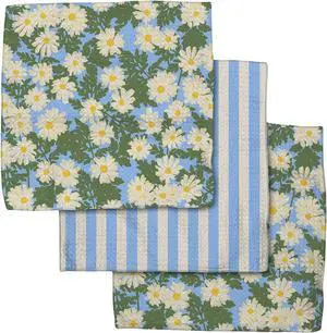 Kitchen Dish Cloths - Quick Dry Dishcloths for Kitchen - Premium Dish Rags with Geoweave (Daisy Sky)
