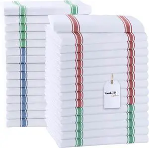 Dish Towels Set (Value Pack of 30) Size 15x25 Inch 100% Cotton Soft & Absorbent Linen Kitchen Towels Tea Towel Reusable Cleaning Cloths for Household Cleaning (Multi)