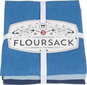 Floursack Kitchen Dish Towels Moon/Cool Blue/Indigo 20 x 30in Set of 3 1 ea (911421aa)