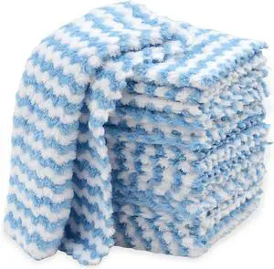 10PACK Kitchen Cleaning Cloths Microfiber Dish Cloths: All-Purpose Washing/Soft/Lint Free/Absorbent/Quick Dry Reusable Washable Towels for Bathroom/Car/Glass 10x10 - Blue
