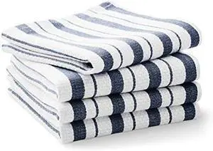 Classic Striped Dishcloths Dishrags Navy Blue (Set of 4)
