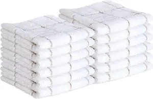 Arkwright Dish Towels for Kitchen - (Pack of 12) Soft 100% Cotton Terry Dishcloths Highly Absorbent & Quick Dry Washcloths for Washing Drying and Cleaning Dishes 12 x 12 in Tan