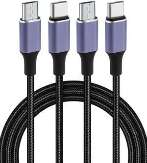 6.6FT USB C to Micro USB Cable 2-Pack Nylon Braided OTG Cable Compatible with Kindle PS4 Xbox Phones and More for MacBook Pro Air Galaxy S22 S21 Pixel 5/4/3 etc