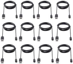 Micro USB Cable 3ft Charging Cord 12-Pack Bulk Black