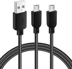 Micro USB Cable 4 FT (2-Pack) 2.4A Fast Charging & Sync Android Charger USB 2.0 A to Micro B 5-Pin Cord Compatible with  Galaxy S7 S6 Edge Note 5 4  PS4 Kindle Fire TV and More
