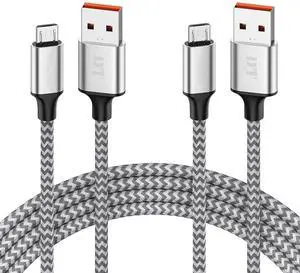 Micro USB Cable 6ft Pack of 2 480Mbps Data Transfer & 15W Fast Charging USB A to MicroUSB Cord for Old Android Kindle PS4 Switch Xbox One and More