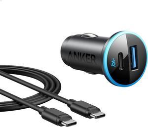 USB C Car Charger Adapter 52.5W Cigarette Lighter Charger 323 Car Charger with 30W PowerIQ 3.0 Fast Charging Cable for iPhone 15/15 Pro Max 14/13/12 Series Galaxy S23/22 Pixel