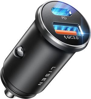 35Min Super Fast iPhone 16 Car Charger 54W Alloy Cigarette Lighter Adapter Dual Port 12V USB C Car Charger Plug for iPhone 16e 16 15 14 13 12 Pro Max Plus  Galaxy S25 UltraAndroid