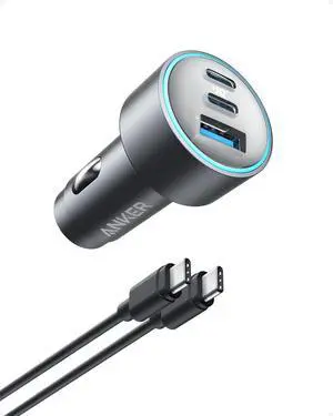 USB-C Car Charger iPhone 16 Car Charger 67W 3-Port Compact Fast Charger 535 Car Adapter with PIQ 3.0 for iPhone 16/15 Galaxy S23 MacBook iPad Air and More (USB-C to C Cable Included)
