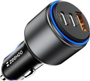 Car Charger 95W USB C Car Charger Cigarette Lighter Charger Fast Car Charger Adapter Compatible with iPhone 15 Pro Max Plus 14 13 12  Galaxy S23/22 etc
