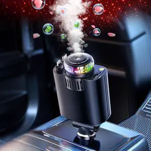 Starlight Retractable Car Charger with Car Aromatherapy Diffuser Starlight in Car Roof 5 in 1 Fast Car Phone Charger 2 Retractable Cables and USB C Car Charger Adapter Compatible with iPhone 16/15
