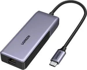 USB C to Ethernet Adapter 5Gb Ethernet Adapter for Laptop Aluminum with Thermal Design Type C (Thunderbolt 5/4/3 Compatible) to RJ45 Network LAN Internet Compatible for MacBook Air/Pro XPS