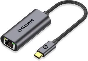 USB C to Ethernet Adapter Gigabit Ethernet to USB Type C Thunderbolt 3/4 to RJ45 LAN Network Adapter Compatible for iPhone 15 Pro/max MacBook Pro/Air iPad Pro  XPS etc-Classic Gray