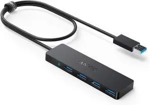 USB Hub 4 Ports Multiple USB 3.0 Hub USB Splitter for Laptop Extender for A Port Laptop PC Desktop and More [Charging Not Supported](2ft USB-A)