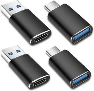 SheraF 4 Pack USB to USB C OTG Adapter 2Pack Type C Female to A Male Charger Converter 2Pack USB C Male to USB 3.0 Female Adapter Thunderbolt 4 Converter iWatch 8 9 15 14 13 Pro Max