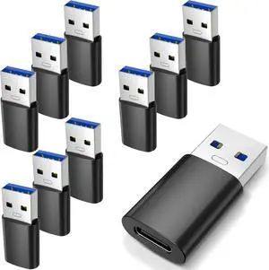 10PCS Upgraded USB 3.0 to USB C Adapter Compatible with  iPhone IPad Power Bank and More USB C Devices.