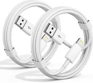 Car  Carplay Cable 2-Pack 3FT Car Charger Cord [ MFi Certified] USB iPhone Fast Charging Cord for 14/13/12/11/13 Pro/13 Max/X/XS/XR/XS iPad Charger Car Charging Cable (White 3ft)