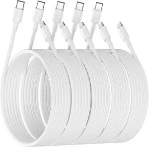 USB C to Lightning Cable [ MFi Certified] - 5 Pack 6FT Type C to Lightning Cable Power Delivery Fast Charging iPhone Charger for iPhone 14 13 12 11 Pro Max XR XS X 8 SE