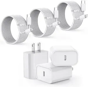 MFi CertifiedFast Charger iPhone Fast iPhone Charging Cord 3Pack iPhone Charger Fast Charging Plug Block 6FT USB C to Lightning Cable for iPhone 14/14 Pro Max/Plus/13 Mini/12/11/XR/XS AirPods