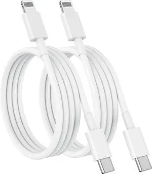 USB C to Lightning Cable (2pack 6ft)  MFi Certified iPhone Fast Charger 2m Power Delivery Original Type C Charging Cord for  iPhone 13/12/11 Pro/11/XS MAX/XR/8/7/6s Plus iPad (White)