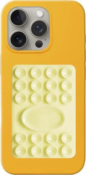 PYZO Silicone Suction Phone Grip with Double Sided Strong Cups - Universal Mirror Phone Holder for Selfies Bathroom & Outdoor Use (2.25x3.25)