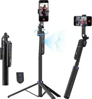70 Auto Face Tracking Tripod Extendable 360 Rotation Phone Holder for iPhone and Android Selfie Stick w/Remote Control and Smart Gesture Phone Tripod Video Recording for TikTok(UTK-01)