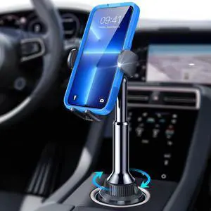 Cup Phone Holder for Car No Shaking Car Phone Holder Mount 360 Adjustable Car Accessories for Women Trucks SUVs Golf Compatible with iPhone 16e 16 15 14 13 Plus Pro Max  S25 All 4-7