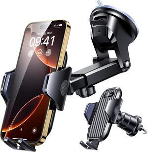 2025 Ultimate Military-Grade Car Phone HolderNewest & Best & Strongest SuctionCell Mount with Safety Cert Dashboard Windshield Vent Truck Cradle Stand for iPhone 16 Pro Max 15 14 13 Android
