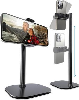 Cooper ChatStand Adjustable Cell Phone Stand for Desk Rotating Cell Phone Holder for Desk with 9-14 Face-Level View Metal Desktop Tripod (Night Black)