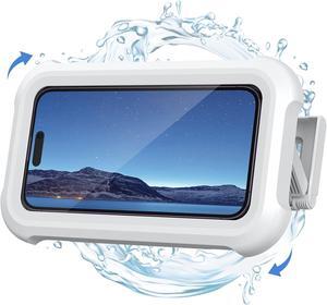 Shower Phone Holder Waterproof - 480 Rotatable Retractable Adjustable Shower iPhone Case Holder Bathroom Wall Phone Mount Stand Water Proof Anti Fog Case Accessories for 4-7 Cellphones