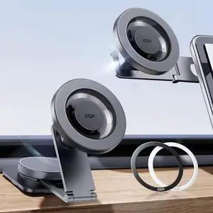 ESR for MagSafe Car Mount 2300g, Foldable Dashboard/Tesla Touchscreen Magnetic Car Phone Holder, Cell Phone Holder Car w 2 MagSafe Rings for iPhone 16e/16/15/14/13/12/11/X/8 Series,Galaxy S25 Android