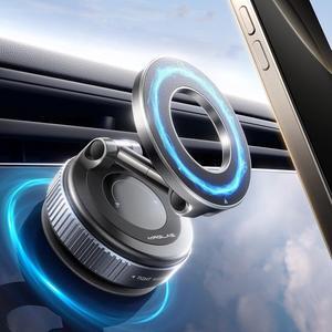MRGLAS 2025 Upgraded Vacuum Magnetic Phone Holder, for Magsafe Suction Cup Phone Mount Car Truck Accessories for Women Men [89+LBS Suction & 2800gf Magnetic] Fathers Day for Gifts, 360° Adjustable